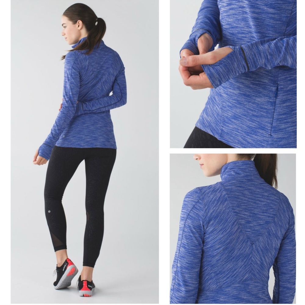 Lululemon Kanto Catch Me 1/2 Zip in Heathered Sapphire Blue Size 6 - Picture 2 of 16